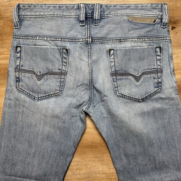 Diesel Jeans Men 32x31 Blue Safado Slim Straight Leg Thrashed Denim Pants 0806K - Picture 4 of 15